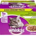 WHISKAS 1+ vis-vlees gelei pouch (24x100g)